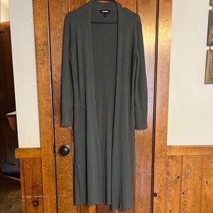 Express Green Long Sleeve Cardigan Sweater